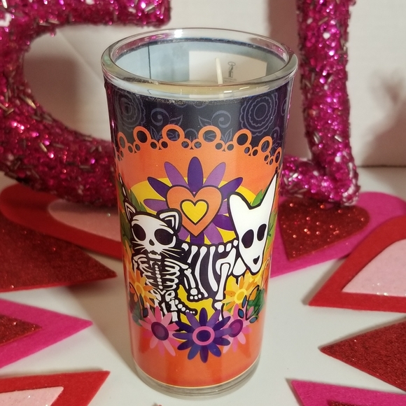 Mexican Cat & Dog Sugar Skull Candel New Day of the Dead Halloween - Picture 2 of 6
